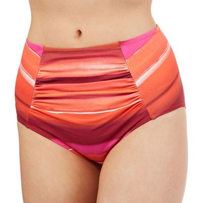 J by Jasper Conran Multi-coloured striped print high waist bikini bottoms